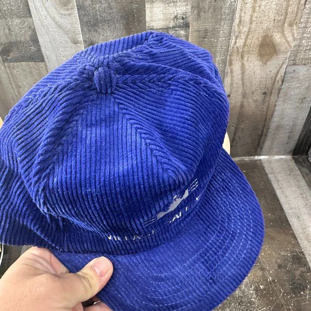 VINTAGE VILLAGE SAFE‎ WATER Corduroy Hat Blue Snapback - Alaska